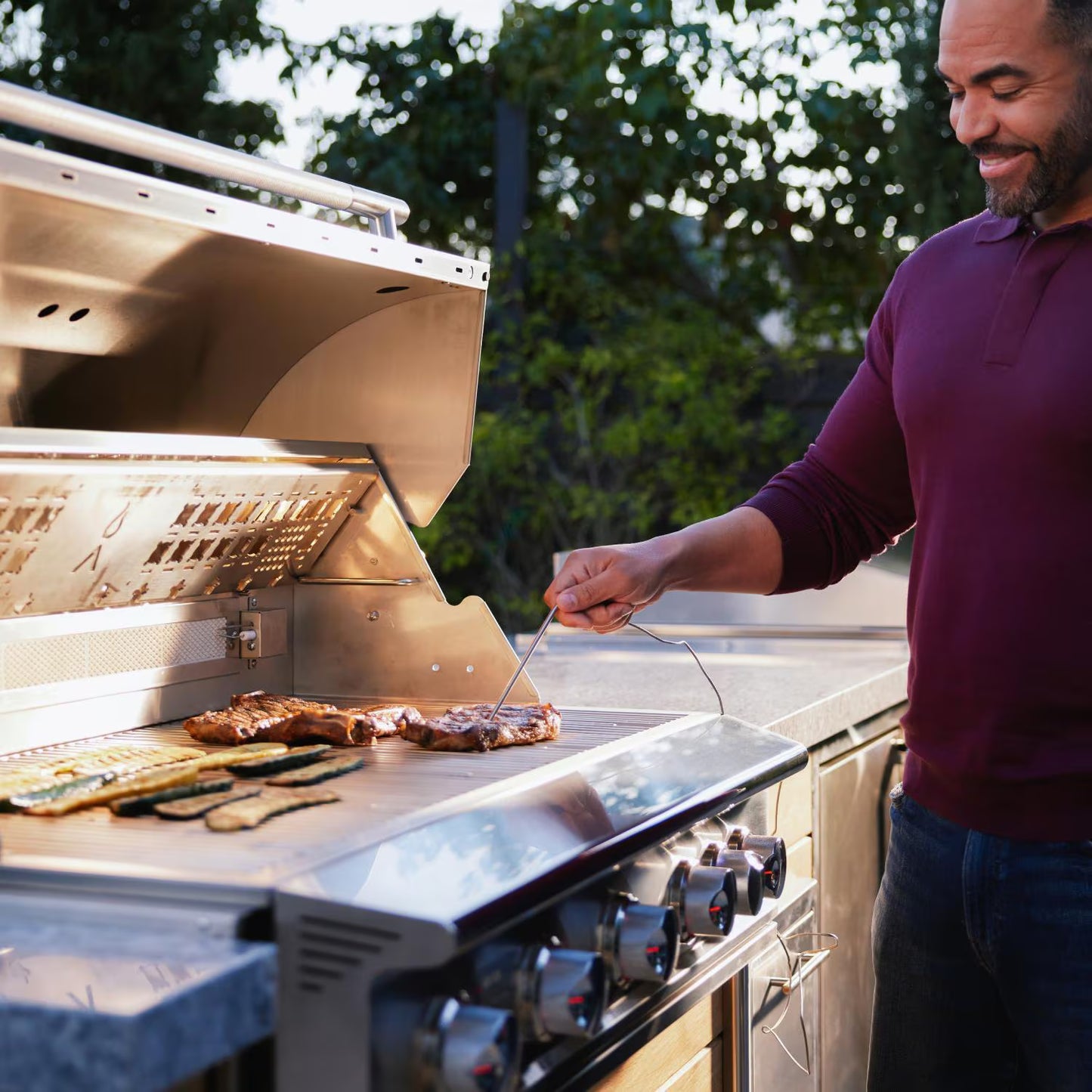 Blaze LTE PRO 40-Inch 5-Burner Built-in Propane Gas/Natural Grill w/ Digital Temperature Screen & Rear Infrared Burner