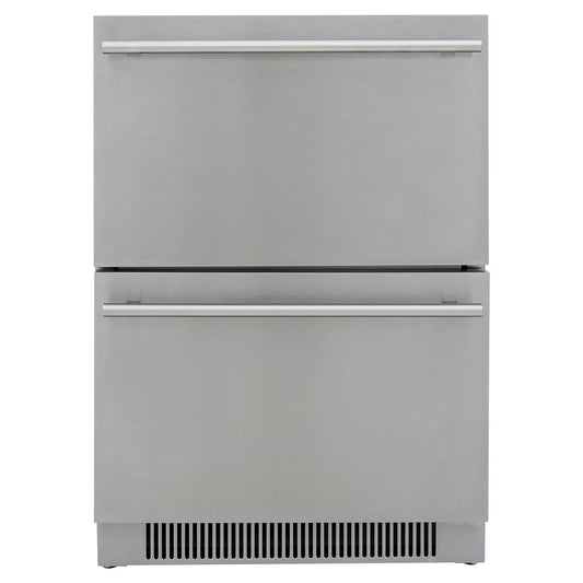 Blaze 23.5-Inch 5.1 Cu. Ft. Outdoor Rated Stainless Steel Double Drawer Refrigerator - BLZ-SSRF-DBDR5.1