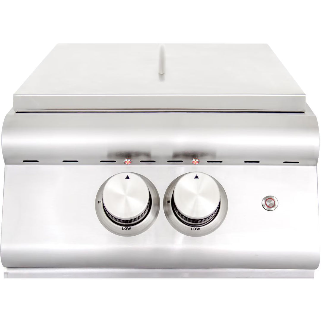 Blaze LTE Built-In Gas Power Burner with Wok Ring &amp; Stainless Steel Lid