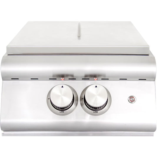 Blaze LTE Built-In Propane and Natural High Performance Power Burner w/ Wok Ring & Stainless Steel Lid