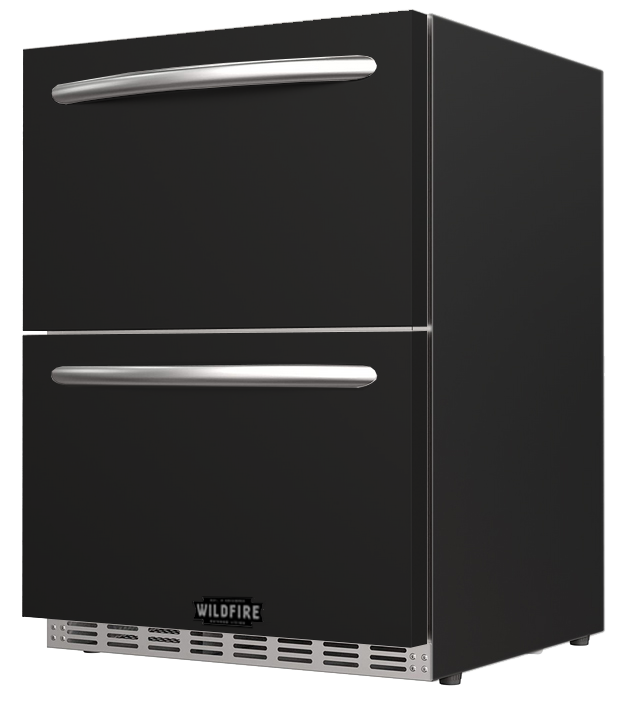 24″ Dual Drawer Fridge With 304 Black Stainless Steel Sleeve