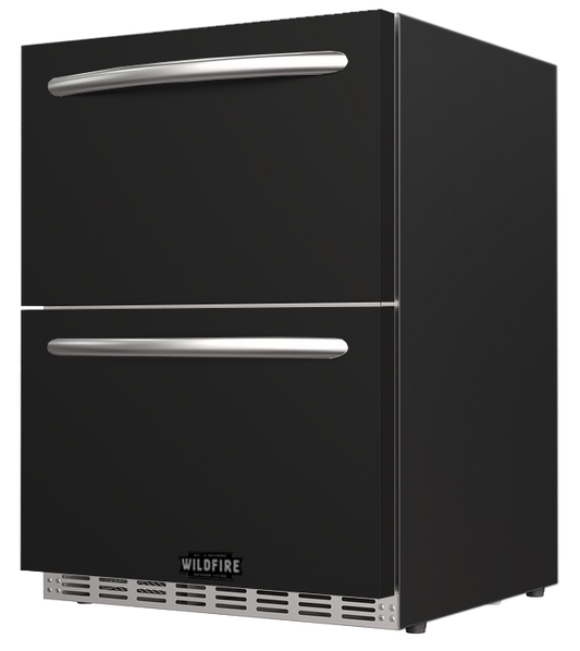 24″ Dual Drawer Fridge With 304 Black Stainless Steel Sleeve