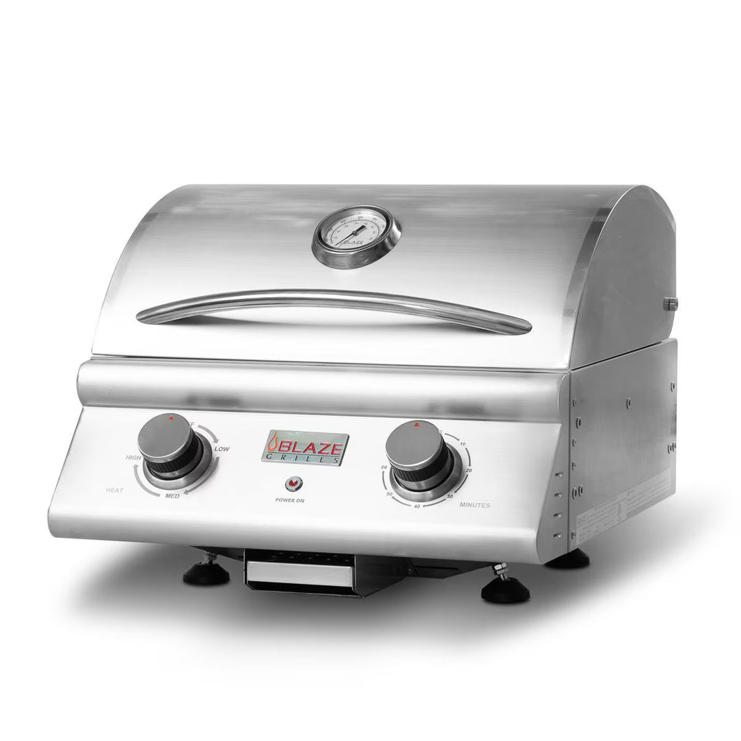 Blaze 21-Inch 1500 Watt Electric Grill on Pedestal with Side Shelves