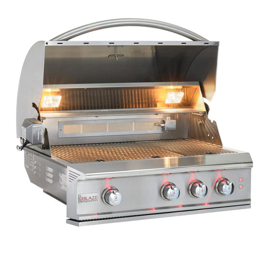 Blaze Professional LUX 34-Inch 3-Burner Built-In Propane/Natural Gas Grill w/ Rear Infrared Burner