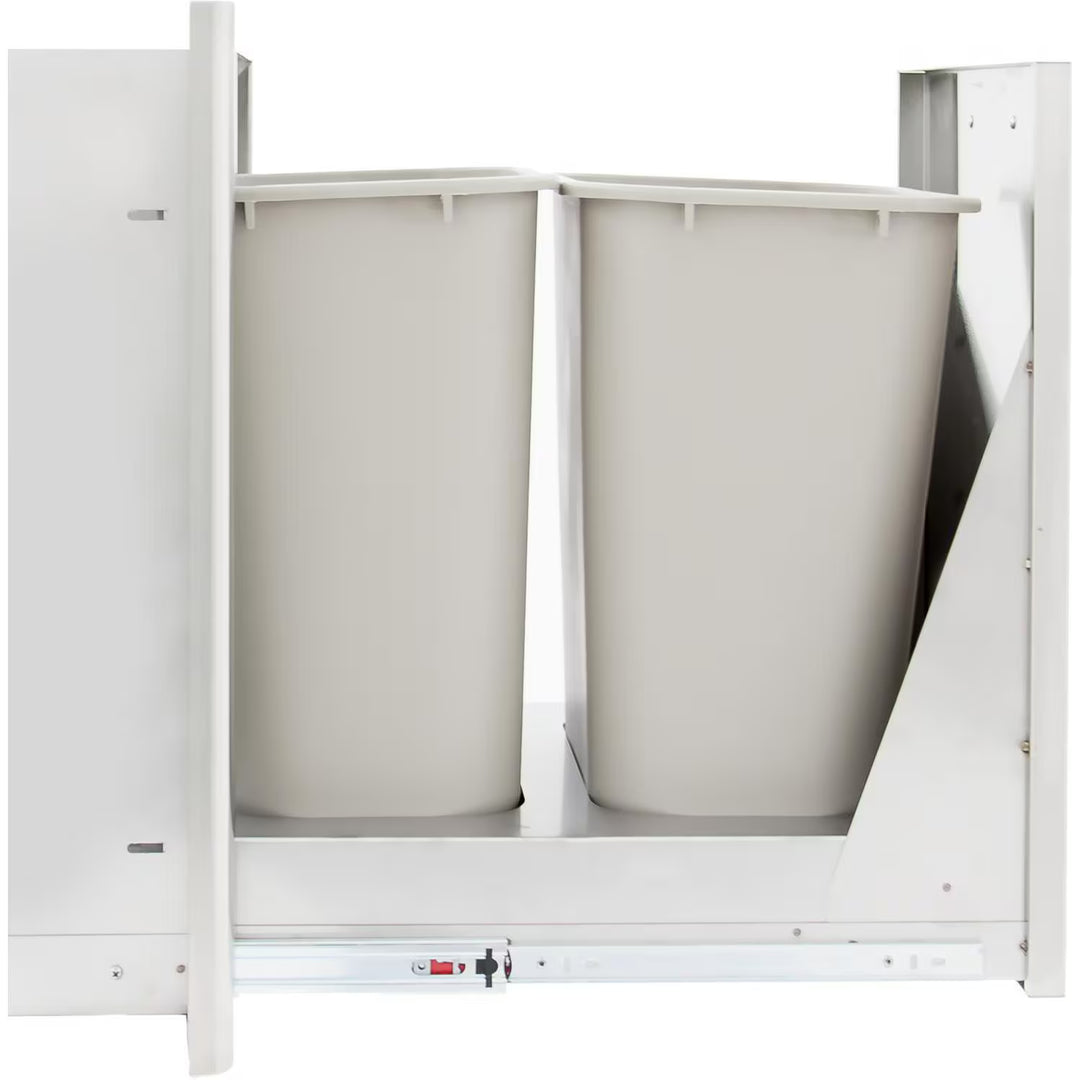 Blaze 20-Inch Roll-Out Stainless Steel Double Trash / Recycling Bin