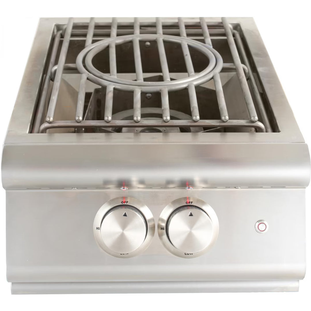 Blaze LTE Built-In Gas Power Burner with Wok Ring &amp; Stainless Steel Lid