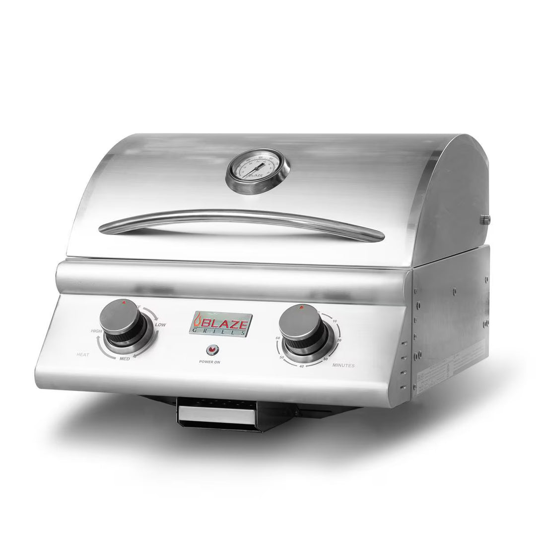 Blaze 21-Inch 1500 Watt Electric Grill on Pedestal with Side Shelves