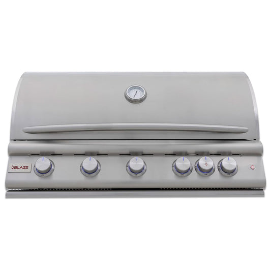 Blaze LTE+ 40-Inch 5-Burner Built-In Propane Gas/Natural Grill w/ Lift-Assist Hood & Rear Infrared Burner