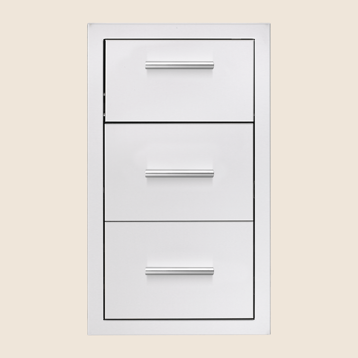 Summerset 17″ Vertical 2-Drawer &amp; Paper Towel Holder Combo w/ Masonry Frame