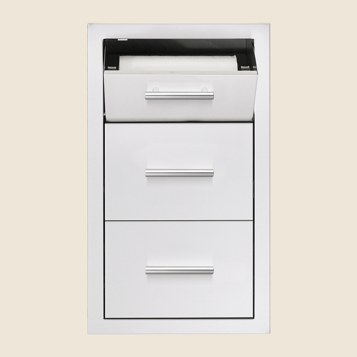 Summerset 17″ Vertical 2-Drawer &amp; Paper Towel Holder Combo