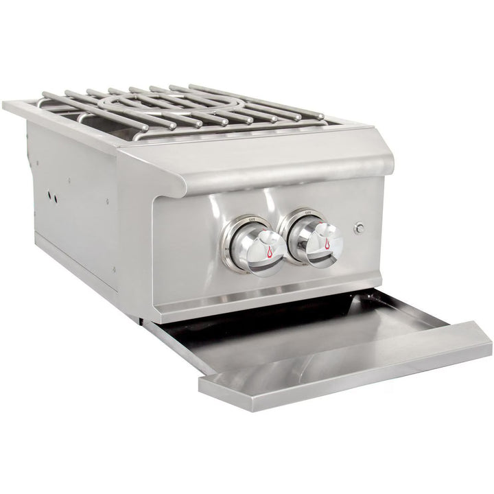 Blaze Professional LUX Built-In Gas Power Burner with Wok Ring &amp; Stainless Steel Lid