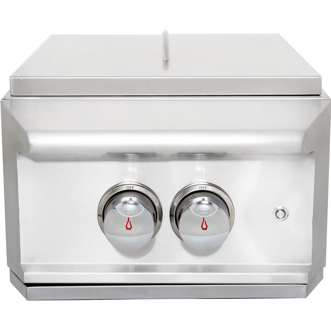 Blaze Professional LUX Built-In Gas Power Burner with Wok Ring &amp; Stainless Steel Lid