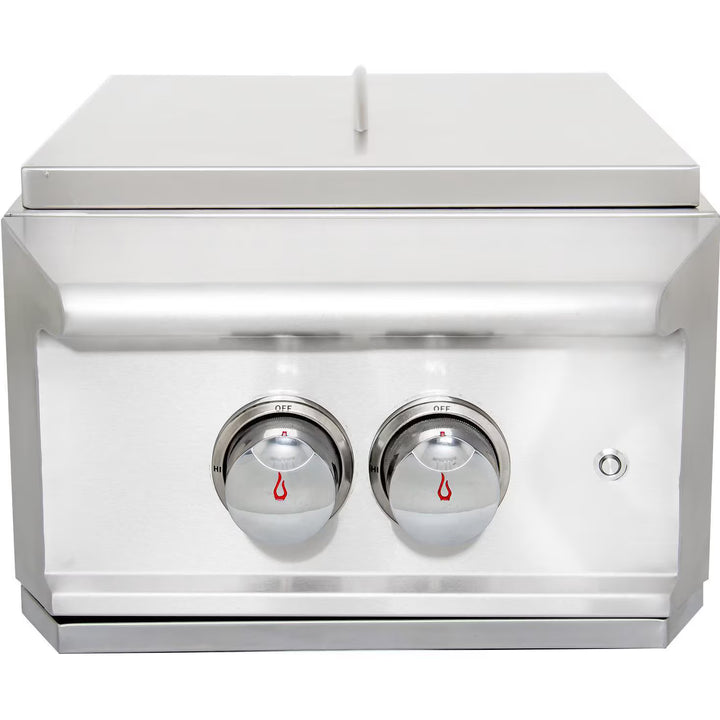 Blaze Professional LUX Built-In Gas Power Burner with Wok Ring &amp; Stainless Steel Lid