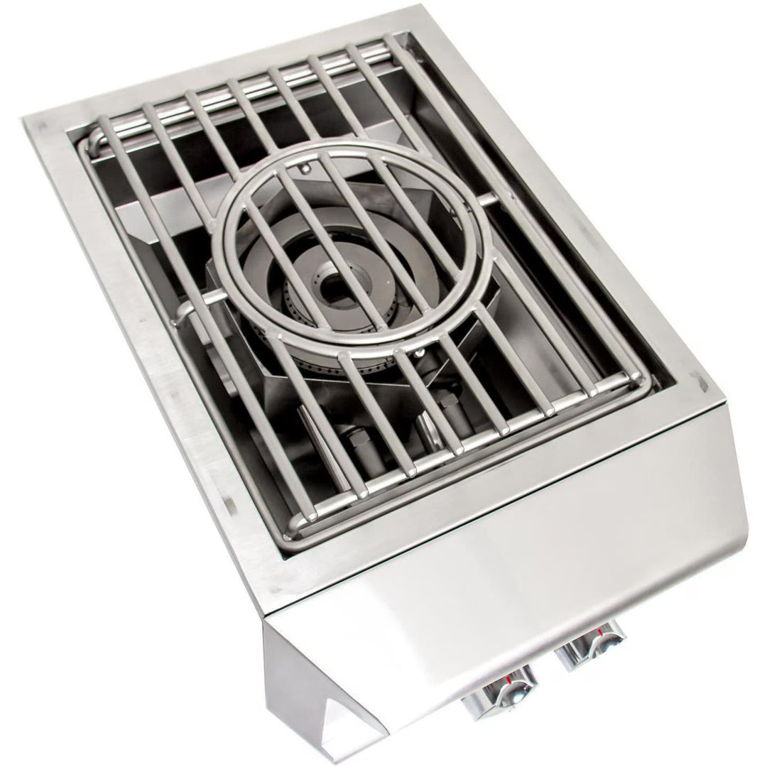 Blaze Professional LUX Built-In Gas Power Burner with Wok Ring &amp; Stainless Steel Lid