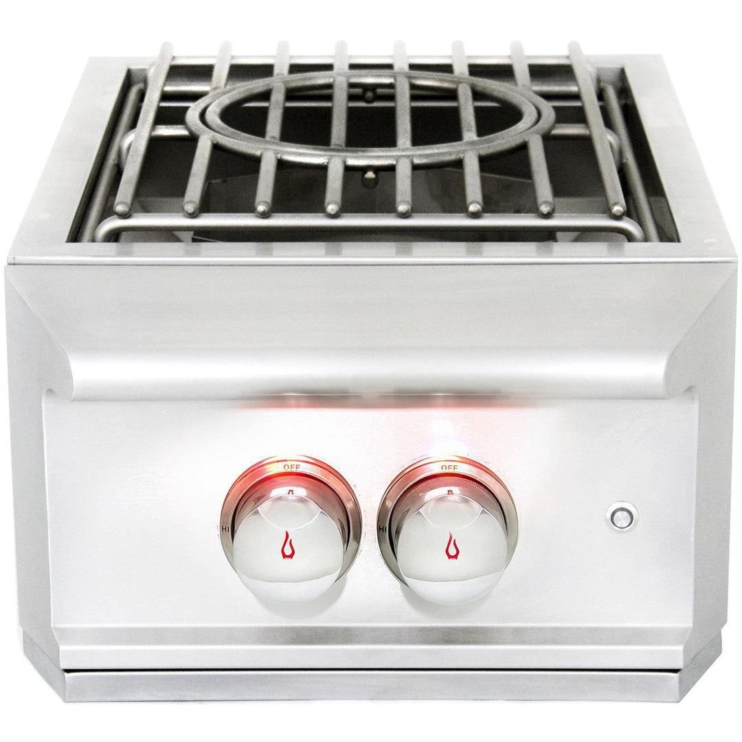 Blaze Professional LUX Built-In Gas Power Burner with Wok Ring &amp; Stainless Steel Lid