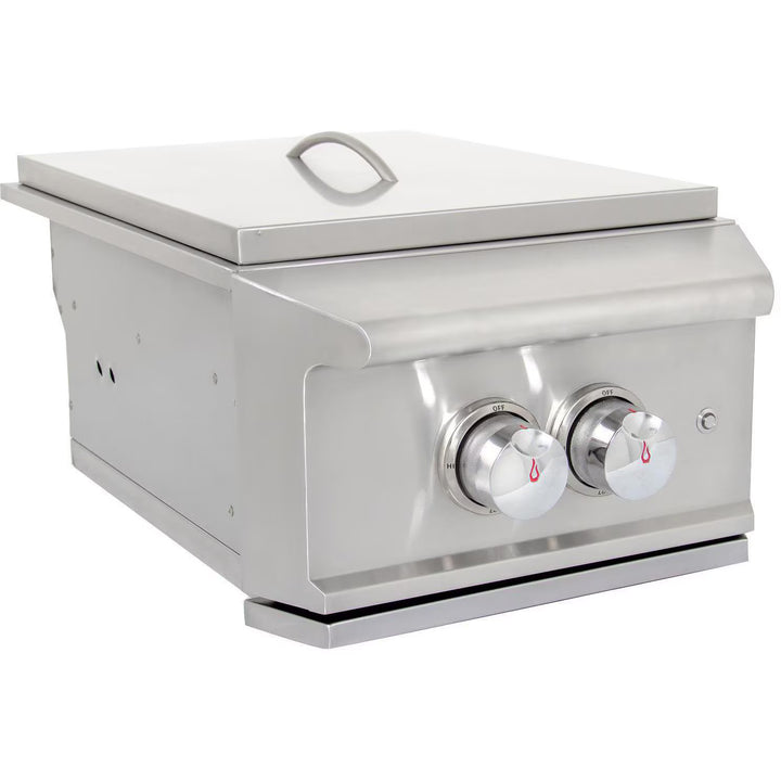 Blaze Professional LUX Built-In Gas Power Burner with Wok Ring &amp; Stainless Steel Lid