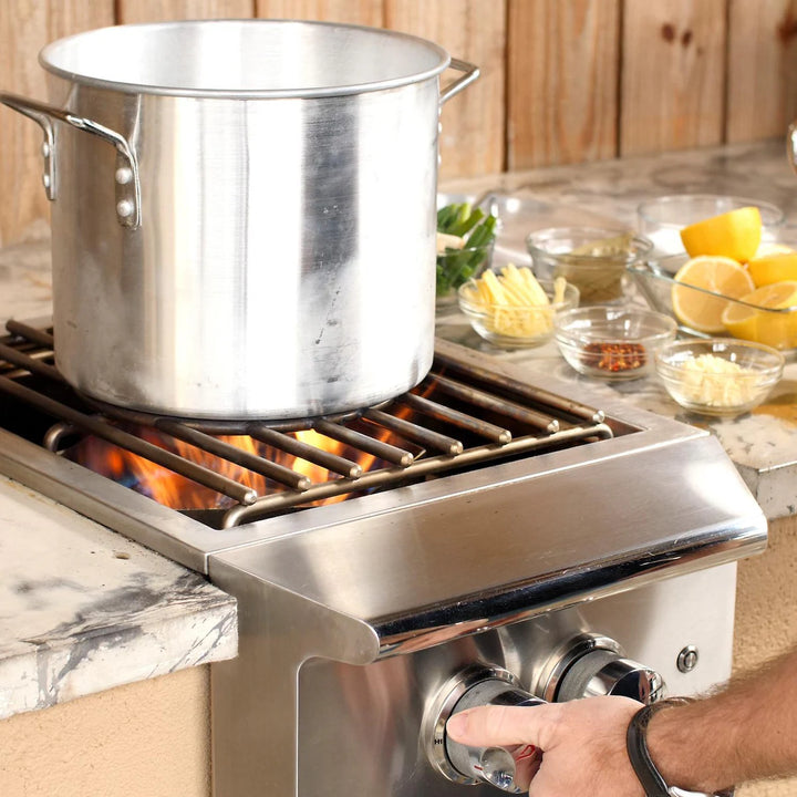 Blaze Professional LUX Built-In Gas Power Burner with Wok Ring &amp; Stainless Steel Lid